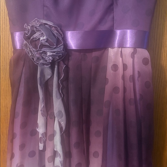 Purple ombré polka dot dress with detachable straps - Picture 3 of 11